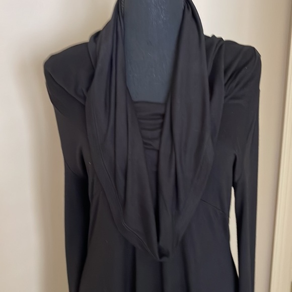 Karen Kane black dress with large cowl neck - Picture 4 of 7